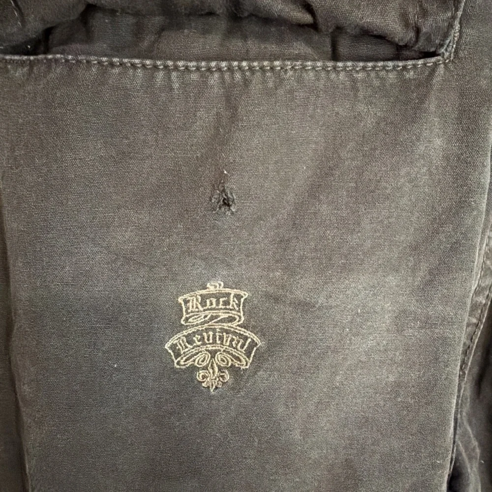 Rock Revival Shorts Mens 40 Black Cargo Relaxed Fit Baggy Fatigue Drawstring